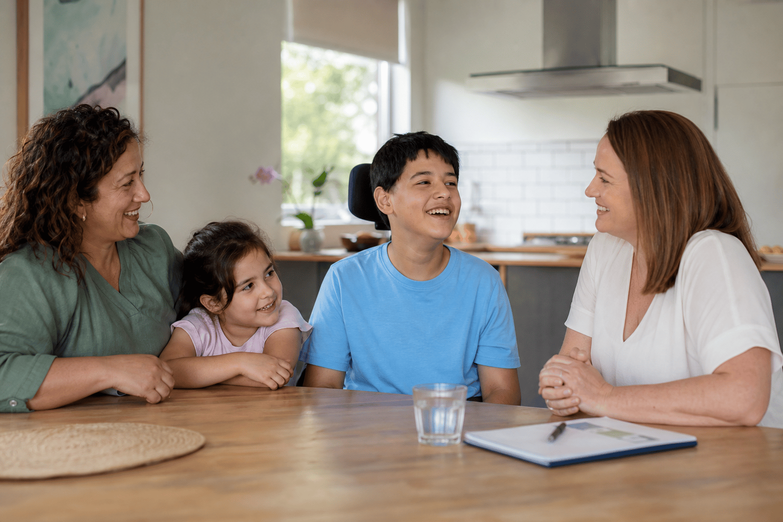 Family speaking with a support coordinator